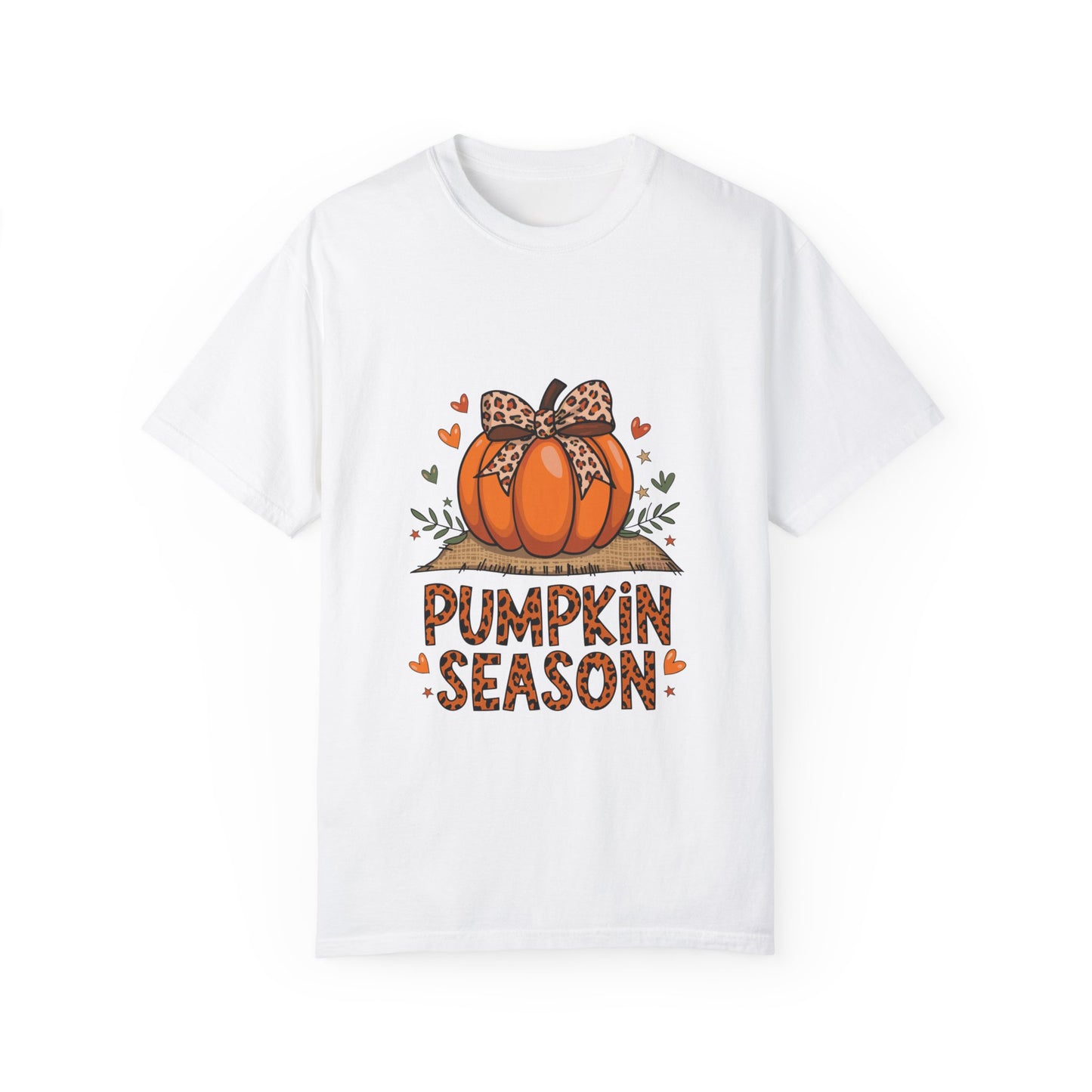 Pumpkin Season Unisex Garment-Dyed T-shirt – Leopard Print Pumpkin Fall Shirt