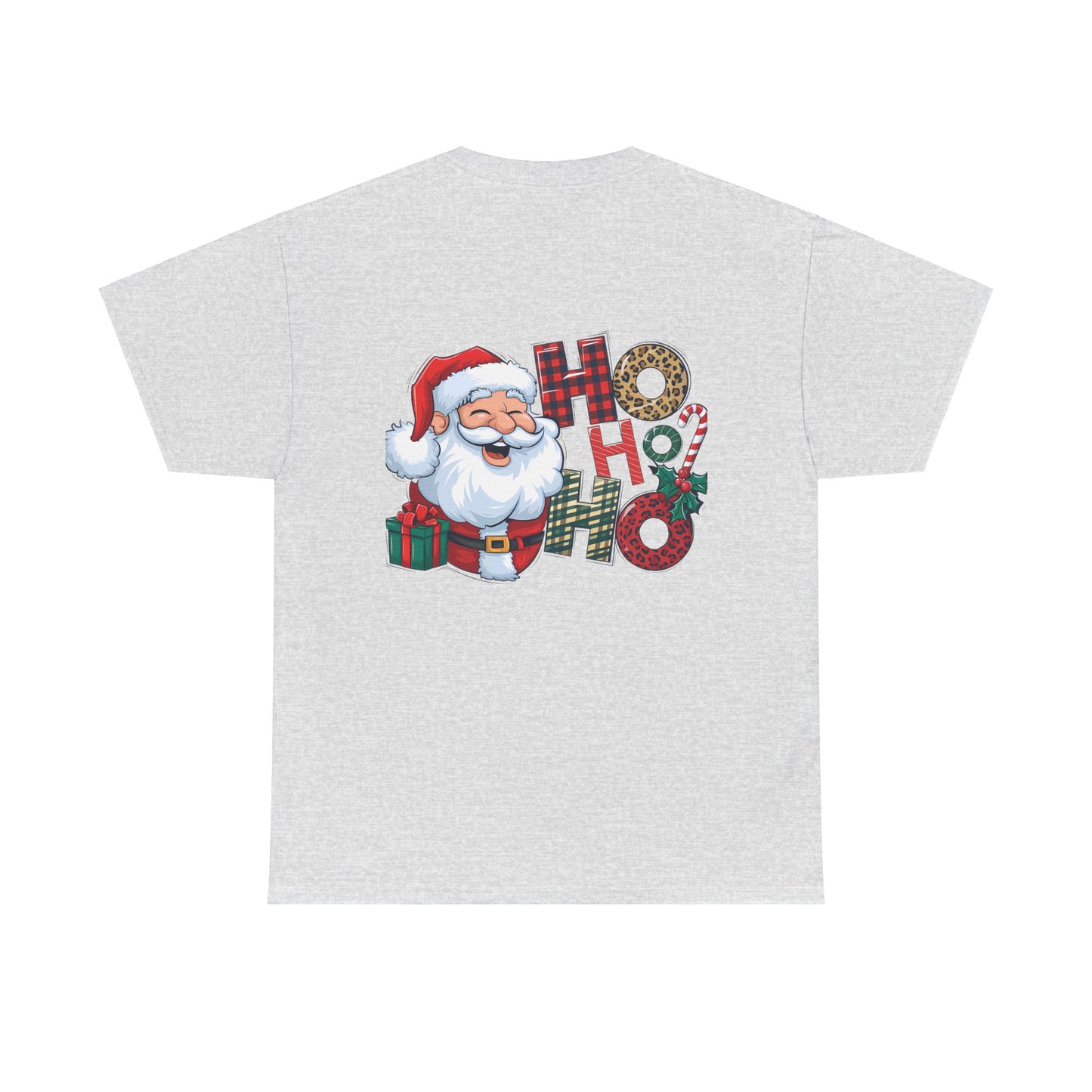 Merry Christmas Gnome and Santa Unisex Heavy Cotton Tee - Front & Back Print - 100% Cotton