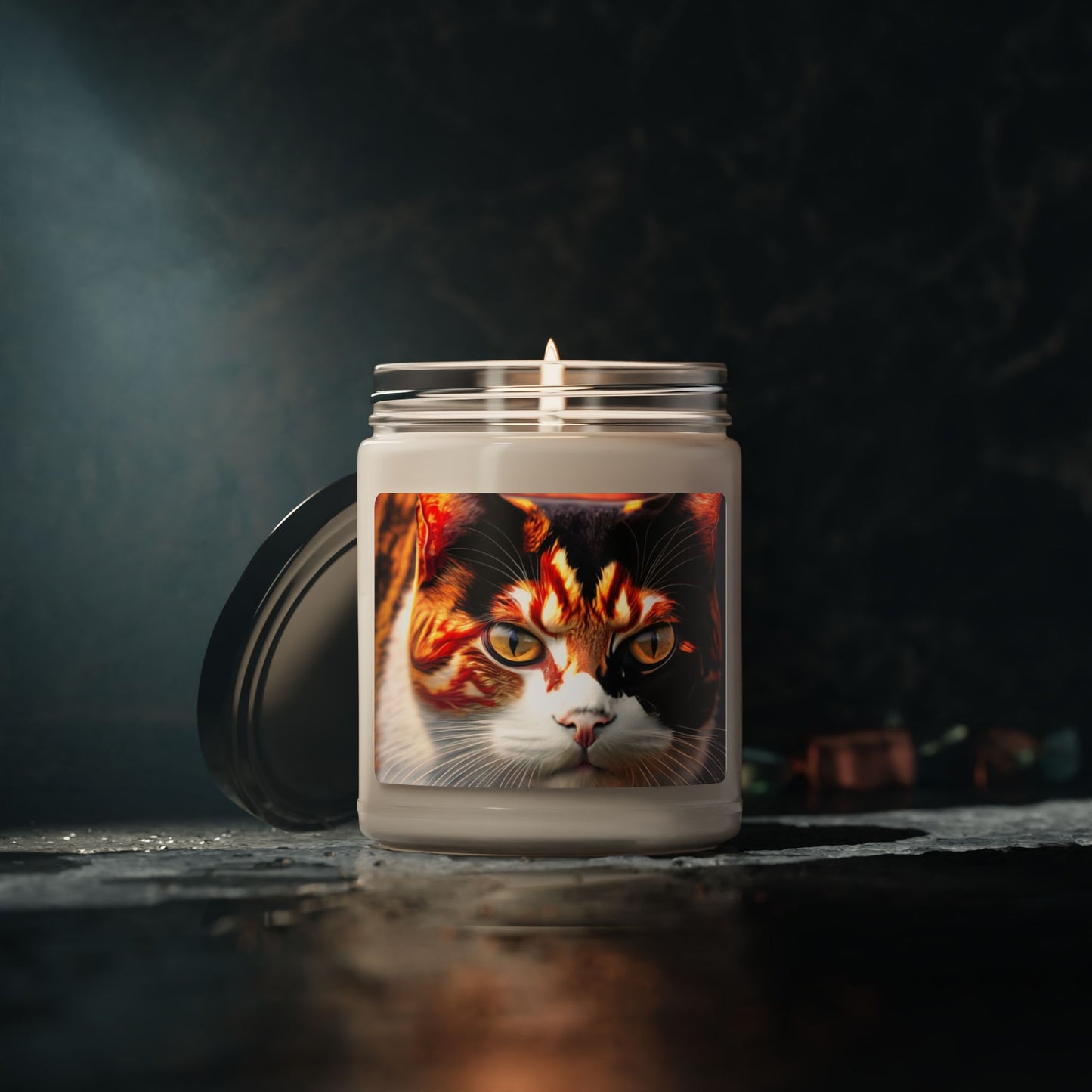 Spooky Cat Scented Soy Candle: Unleash Mystical Aromas in Style!
