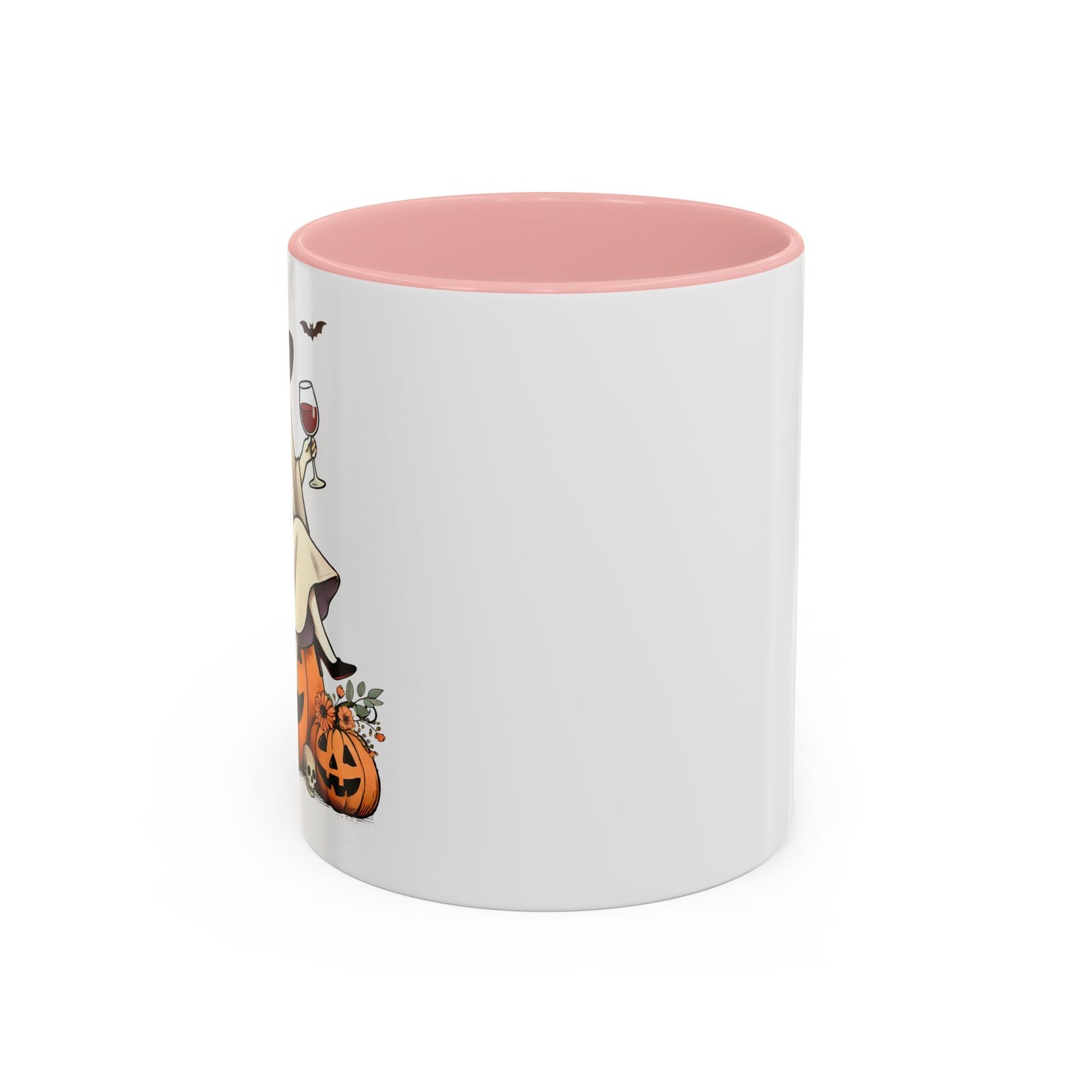 Ghost Wine Accent Coffee Mug – Halloween Ceramic Mug (11oz, 15oz)