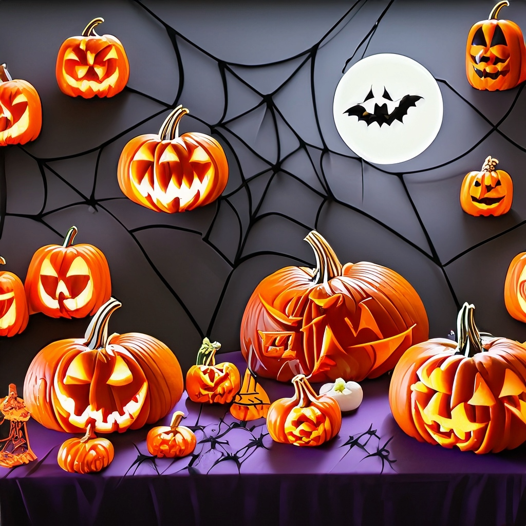 Halloween Collection Banner featuring spooky-themed apparel, costumes, and accessories for kids and adults, with pumpkins, ghosts, and festive decorations.