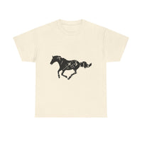 Running Horse Shirt – Vintage Distressed Equestrian T-Shirt, 100% Cotton
