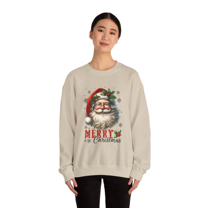 Santa Merry Christmas Unisex Crewneck Sweatshirt - Cozy Holiday Sweatshirt - Cotton Blend