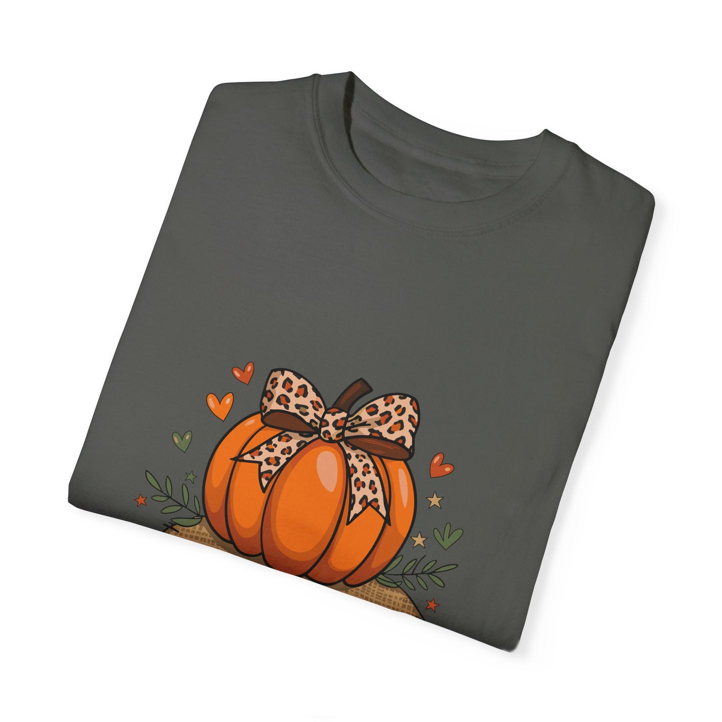 Pumpkin Season Unisex Garment-Dyed T-shirt – Leopard Print Pumpkin Fall Shirt