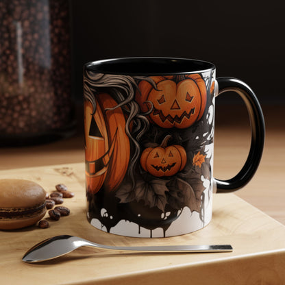 Halloween Pumpkin Accent Coffee Mug - 11oz Ceramic Spooky Mug