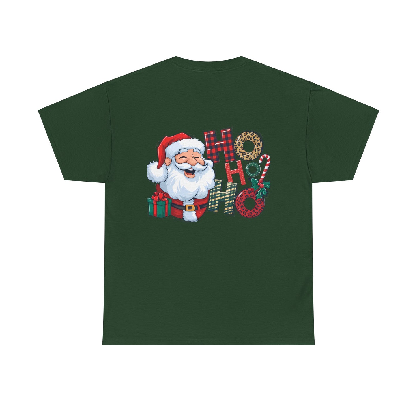 Merry Christmas Gnome and Santa Unisex Heavy Cotton Tee - Front & Back Print - 100% Cotton