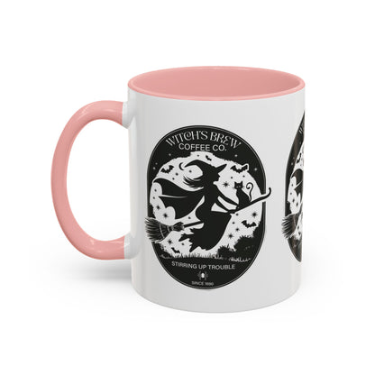 Witch's Brew Coffee Co. Accent Ceramic Mug - 11oz & 15oz - Stirring Up Trouble Design