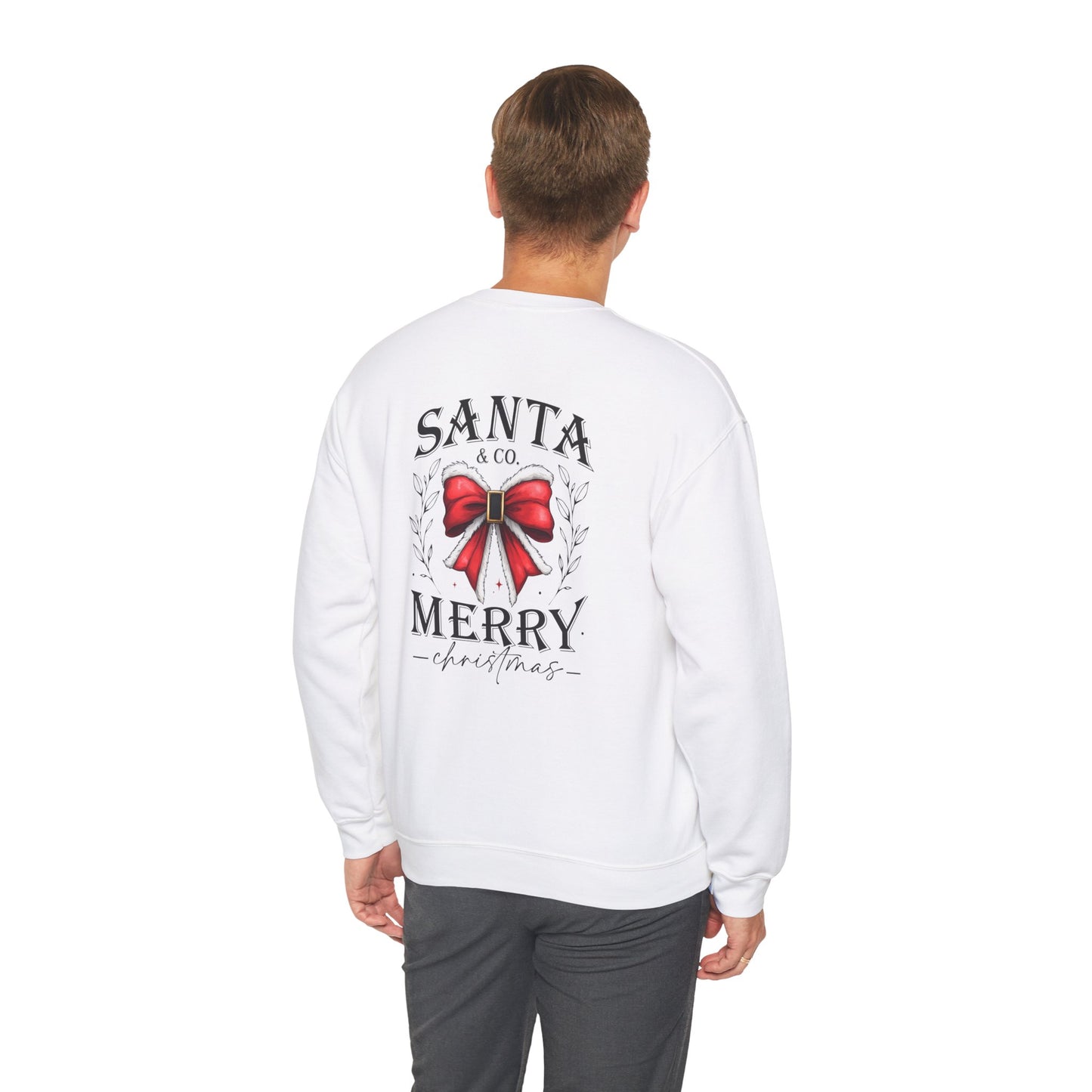 Santa Merry Christmas Unisex Crewneck Sweatshirt - Cozy Holiday Sweatshirt - Cotton Blend