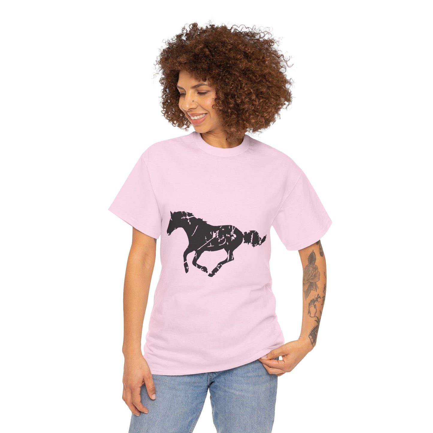 Running Horse Shirt – Vintage Distressed Equestrian T-Shirt, 100% Cotton