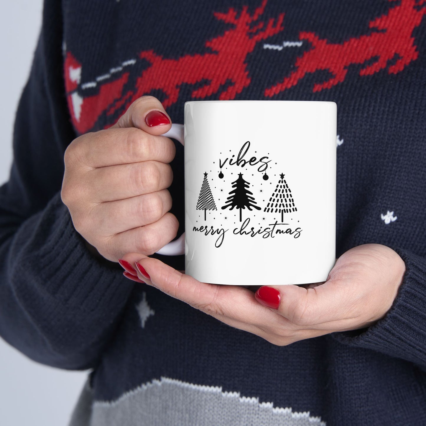 Merry Christmas Vibes Ceramic Mug - 11oz