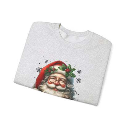 Santa Merry Christmas Unisex Crewneck Sweatshirt - Cozy Holiday Sweatshirt - Cotton Blend