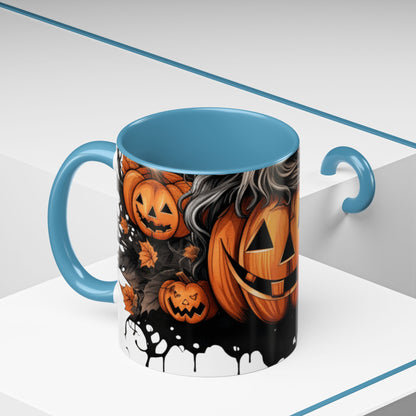 Halloween Pumpkin Accent Coffee Mug - 11oz Ceramic Spooky Mug