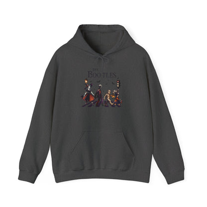 Unisex Heavy Blend Hooded Sweatshirt - Dancing Skeletons & "The Boo-tles" Design - Cozy Fit