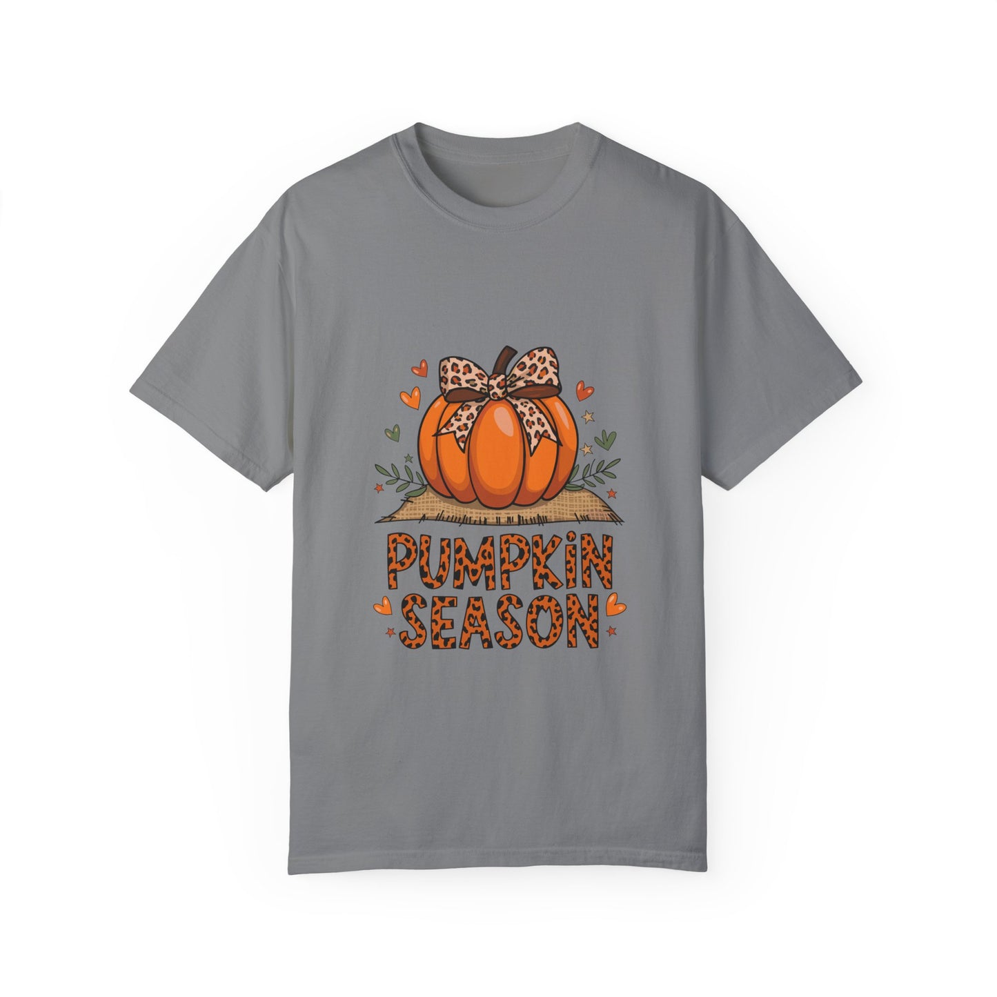 Pumpkin Season Unisex Garment-Dyed T-shirt – Leopard Print Pumpkin Fall Shirt