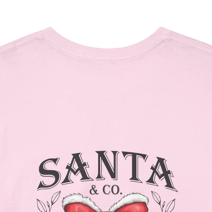 Merry Christmas Unisex Heavy Cotton Tee - Front & Back Holiday Print - 100% Cotton