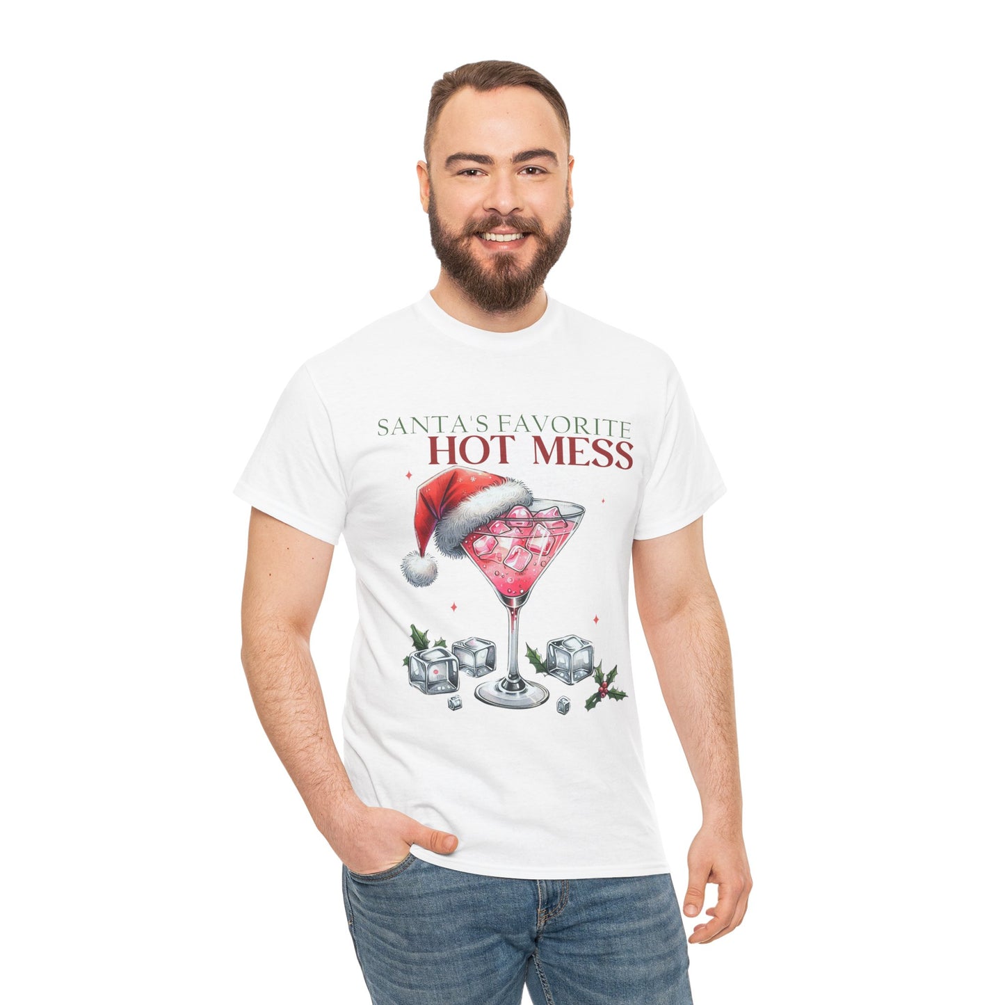 Santa's Favorite Hot Mess Unisex Heavy Cotton Tee - 100% Cotton