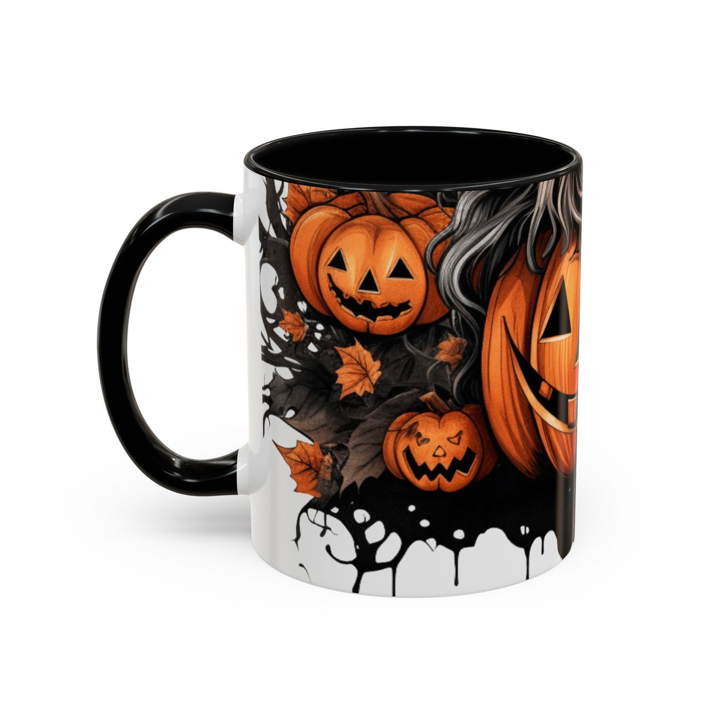 Halloween Pumpkin Accent Coffee Mug - 11oz Ceramic Spooky Mug