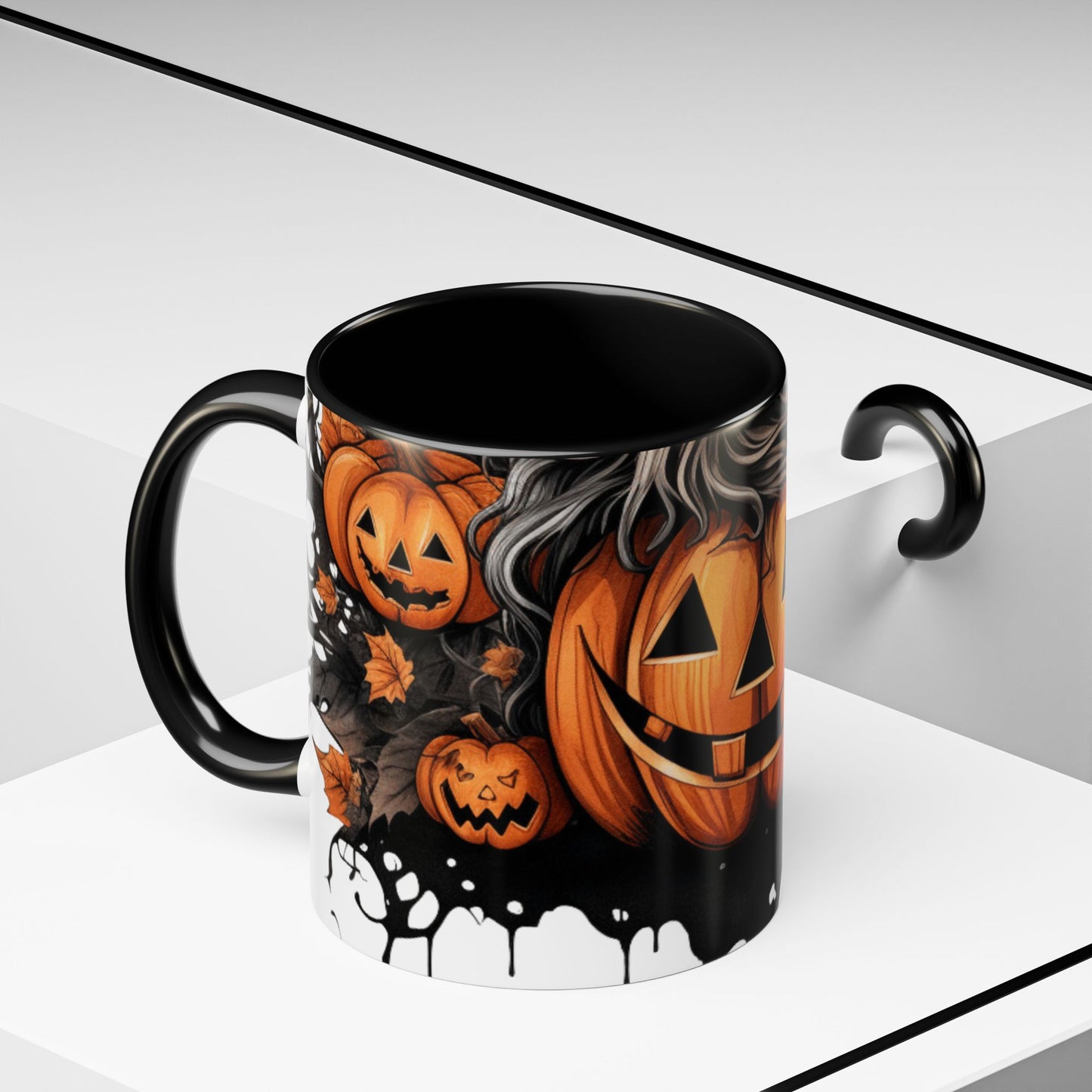 Halloween Pumpkin Accent Coffee Mug - 11oz Ceramic Spooky Mug