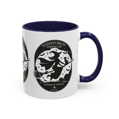 Witch's Brew Coffee Co. Accent Ceramic Mug - 11oz & 15oz - Stirring Up Trouble Design