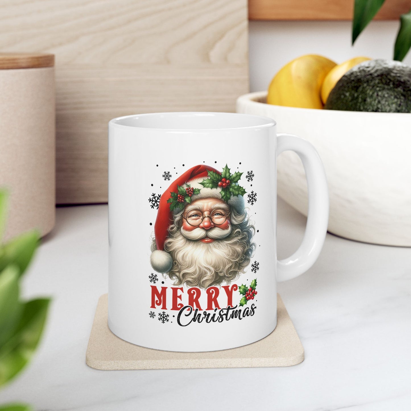 Merry Christmas Santa Ceramic Mug - 11oz