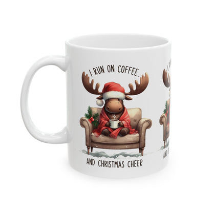 I Run on Coffee and Christmas Cheer Ceramic Mug - 11oz