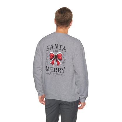 Santa Merry Christmas Unisex Crewneck Sweatshirt - Cozy Holiday Sweatshirt - Cotton Blend