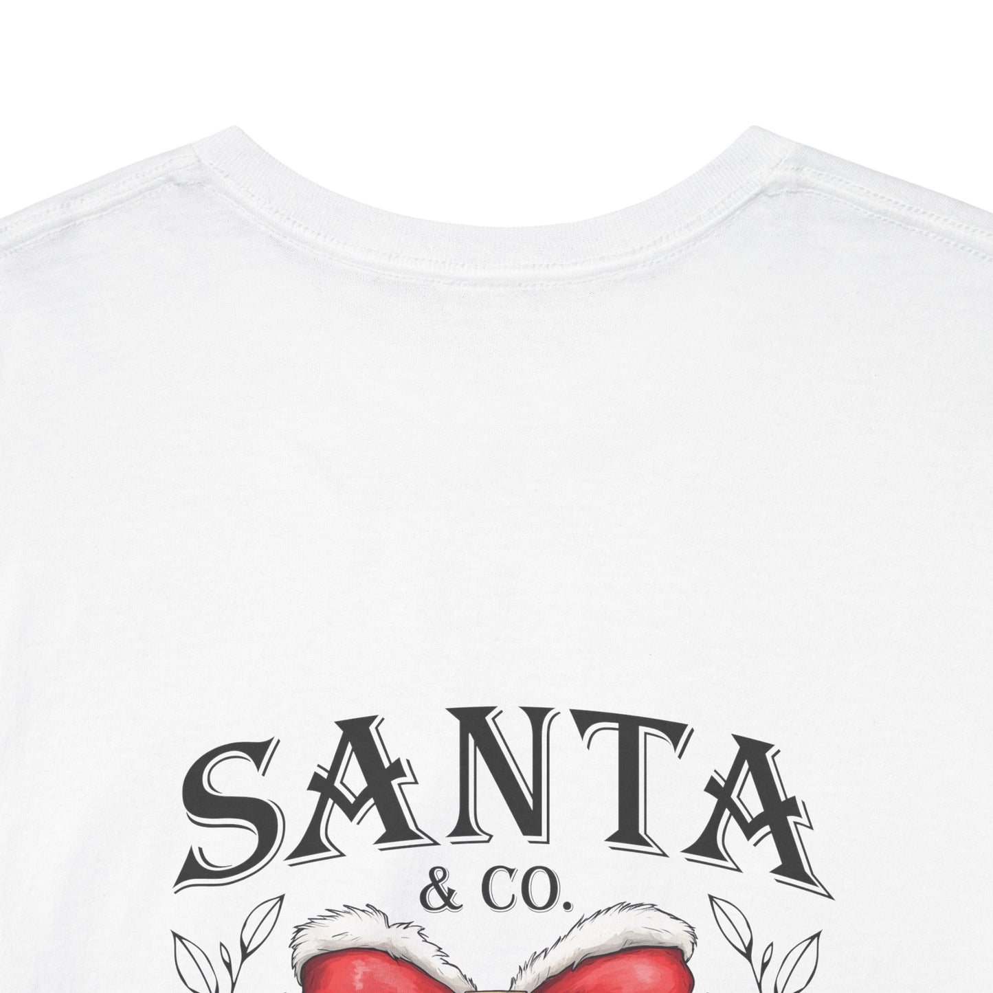 Merry Christmas Unisex Heavy Cotton Tee - Front & Back Holiday Print - 100% Cotton