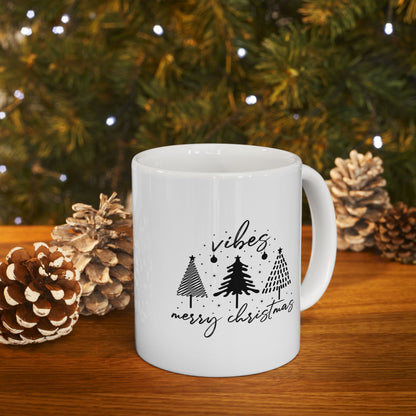 Merry Christmas Vibes Ceramic Mug - 11oz