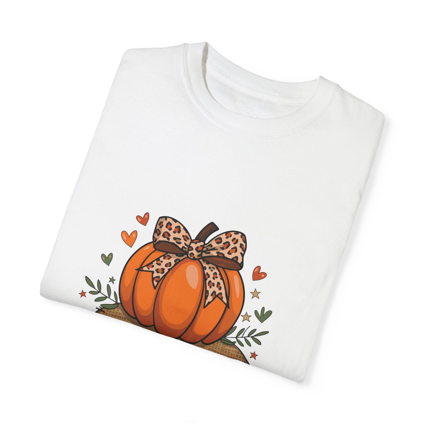 Pumpkin Season Unisex Garment-Dyed T-shirt – Leopard Print Pumpkin Fall Shirt