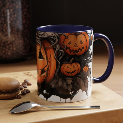 Halloween Pumpkin Accent Coffee Mug - 11oz Ceramic Spooky Mug