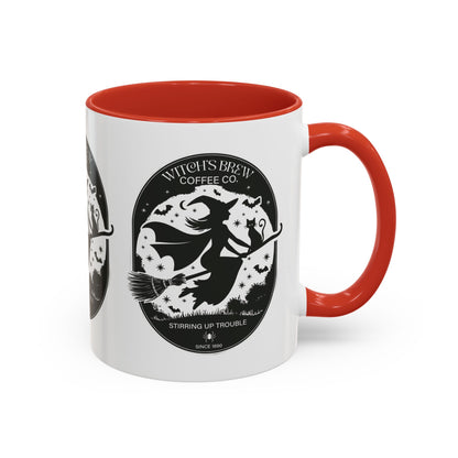 Witch's Brew Coffee Co. Accent Ceramic Mug - 11oz & 15oz - Stirring Up Trouble Design