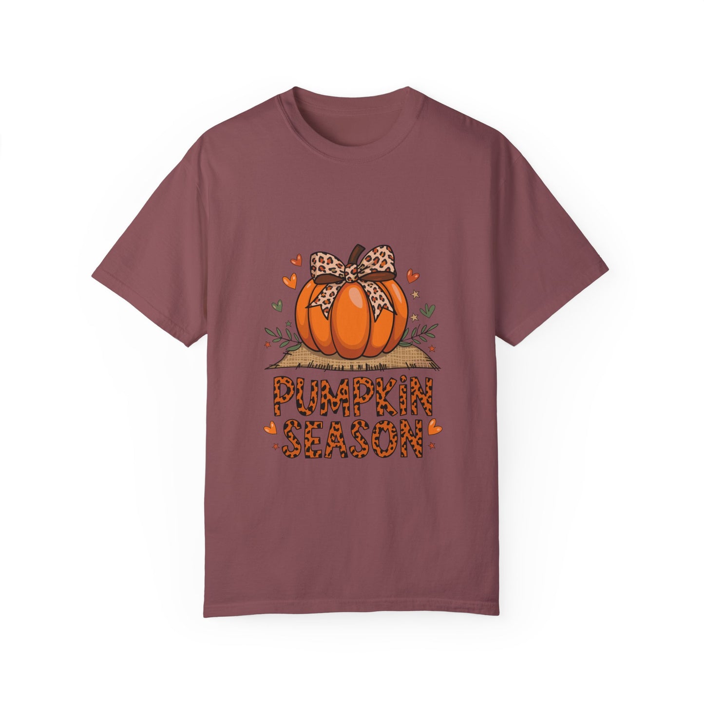 Pumpkin Season Unisex Garment-Dyed T-shirt – Leopard Print Pumpkin Fall Shirt