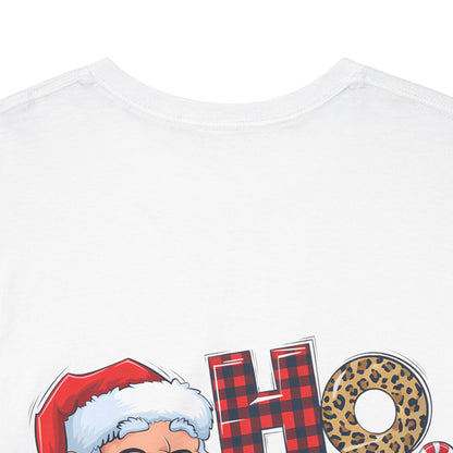 Merry Christmas Gnome and Santa Unisex Heavy Cotton Tee - Front & Back Print - 100% Cotton