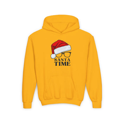 Santa Time Youth Hoodie - Cozy Holiday Hooded Sweatshirt - Festive Santa Design