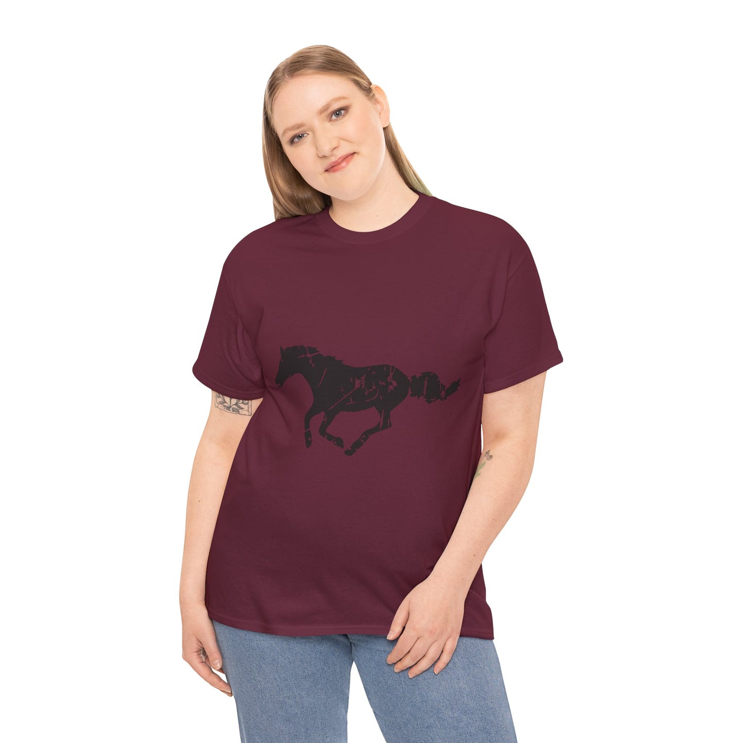 Running Horse Shirt – Vintage Distressed Equestrian T-Shirt, 100% Cotton