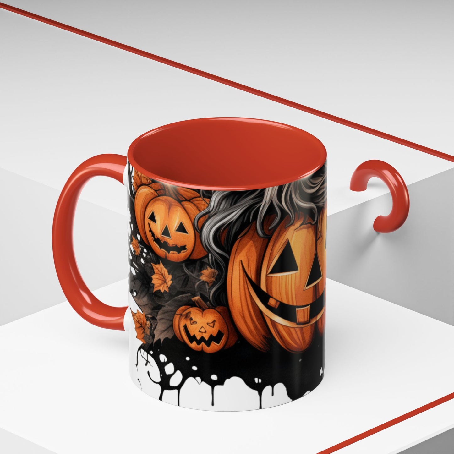 Halloween Pumpkin Accent Coffee Mug - 11oz Ceramic Spooky Mug