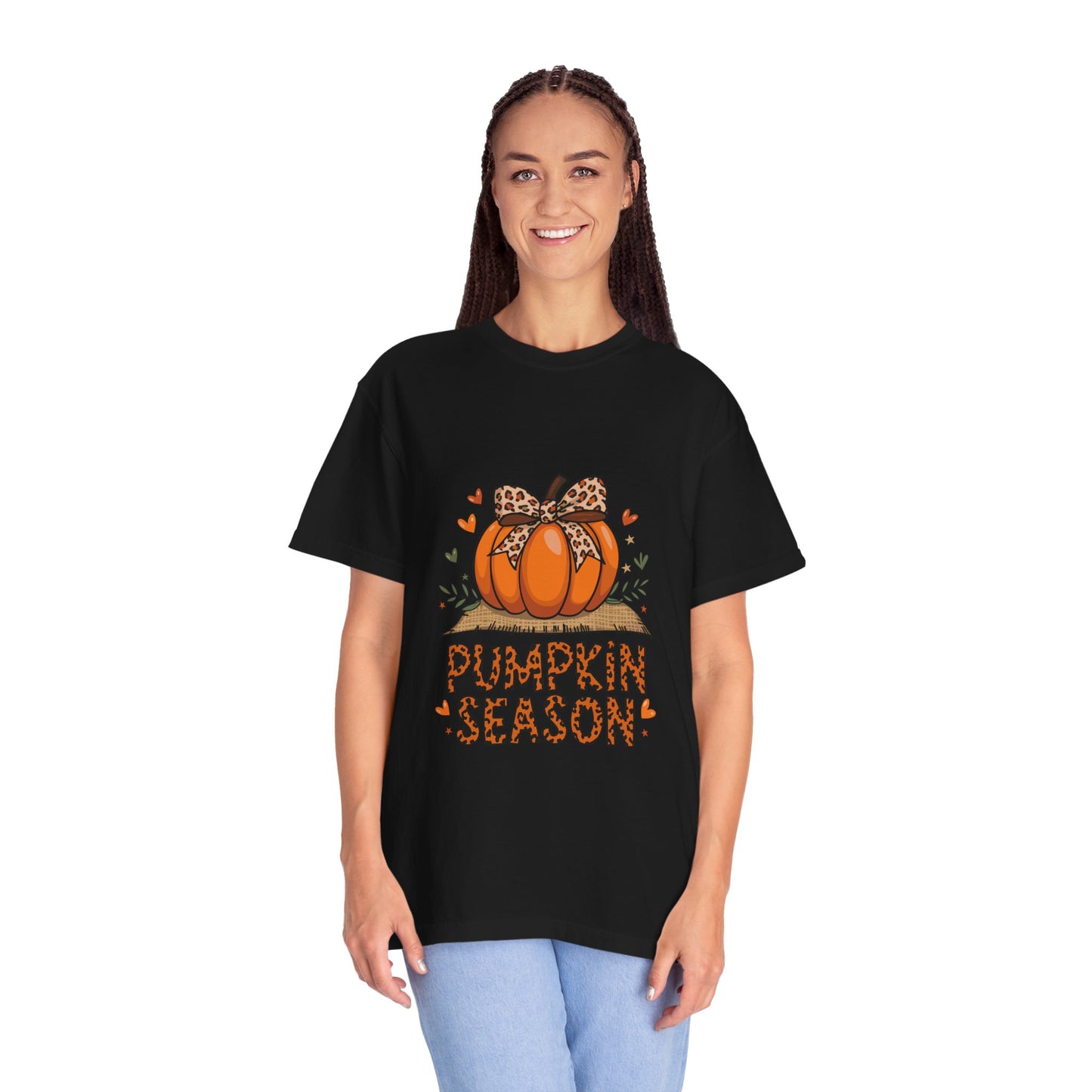 Pumpkin Season Unisex Garment-Dyed T-shirt – Leopard Print Pumpkin Fall Shirt