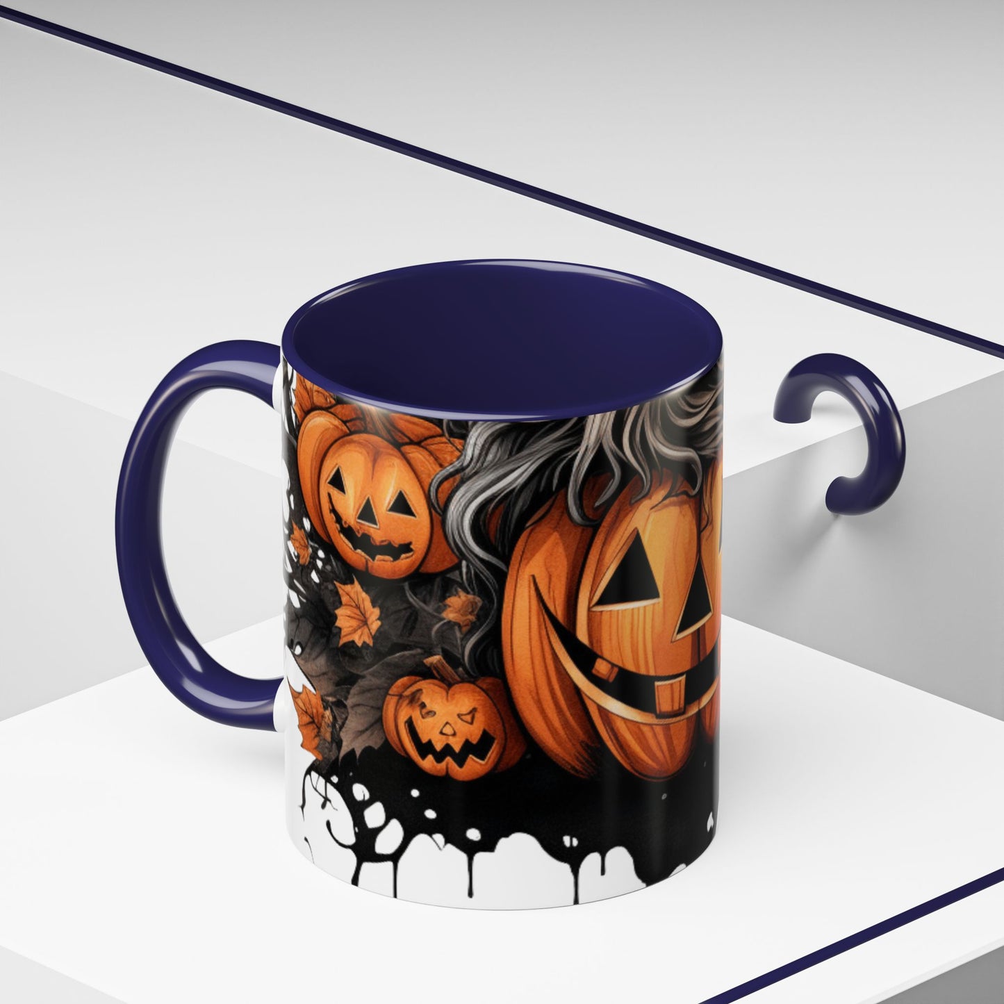 Halloween Pumpkin Accent Coffee Mug - 11oz Ceramic Spooky Mug