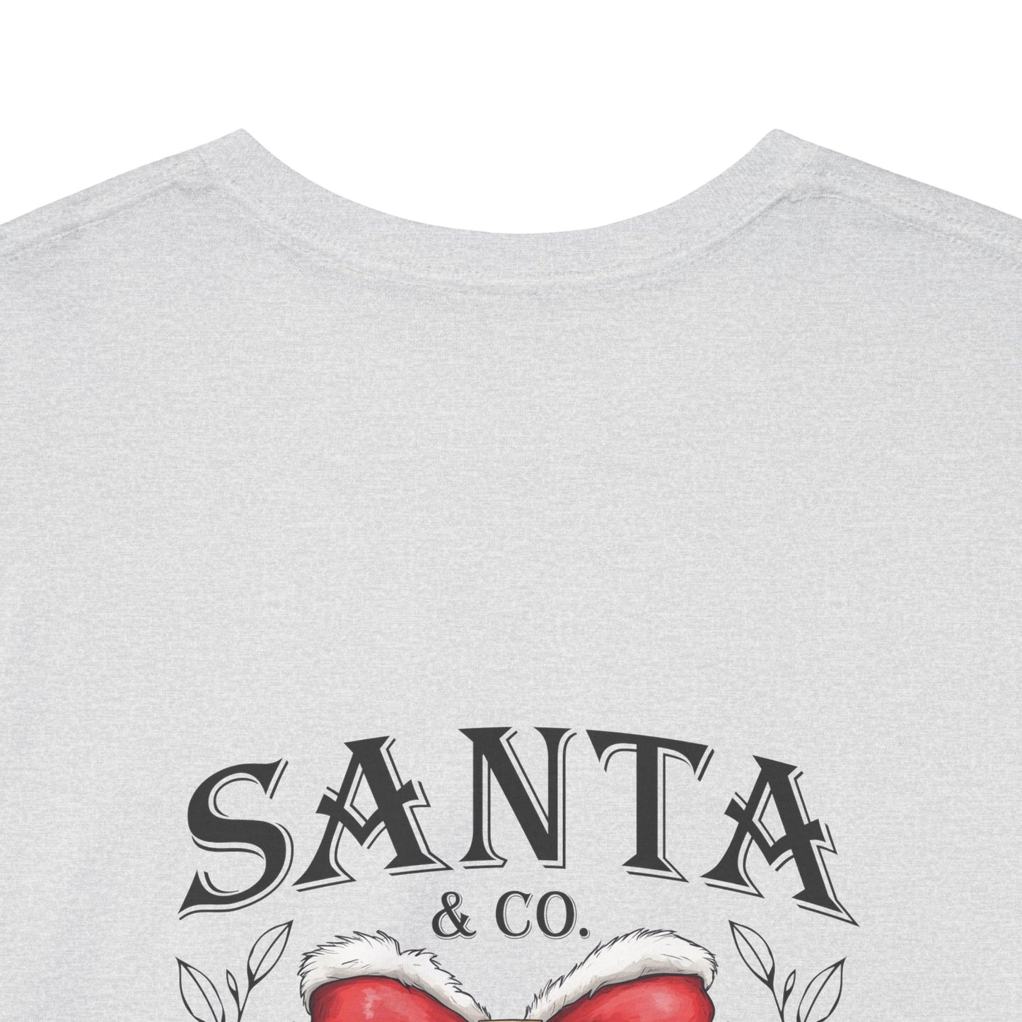 Merry Christmas Unisex Heavy Cotton Tee - Front & Back Holiday Print - 100% Cotton