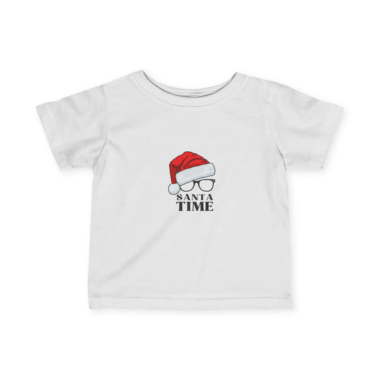 Santa Time Infant Fine Jersey Tee - Festive Baby Shirt - Stylish Holiday Wear