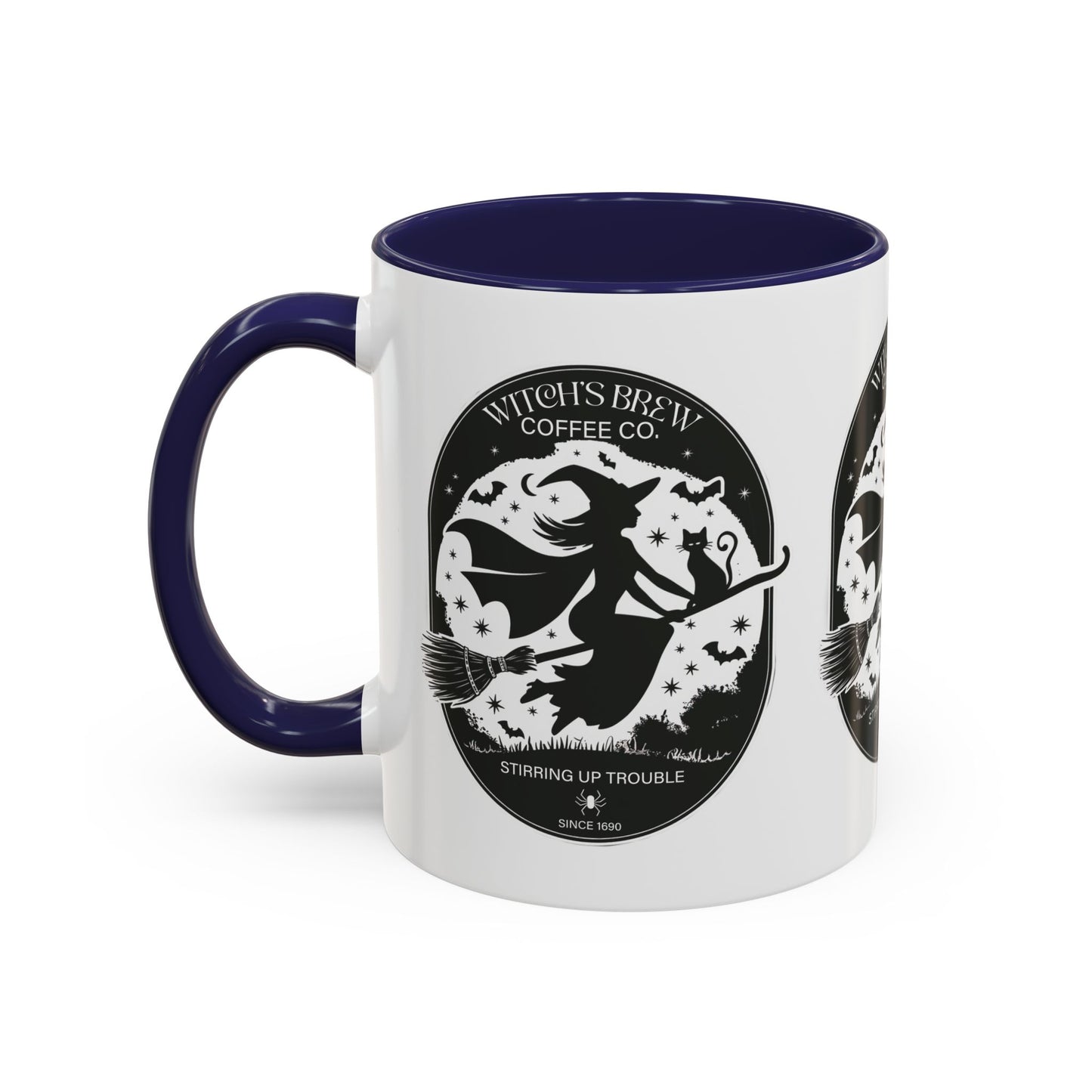 Witch's Brew Coffee Co. Accent Ceramic Mug - 11oz & 15oz - Stirring Up Trouble Design