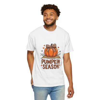 Pumpkin Season Unisex Garment-Dyed T-shirt – Leopard Print Pumpkin Fall Shirt