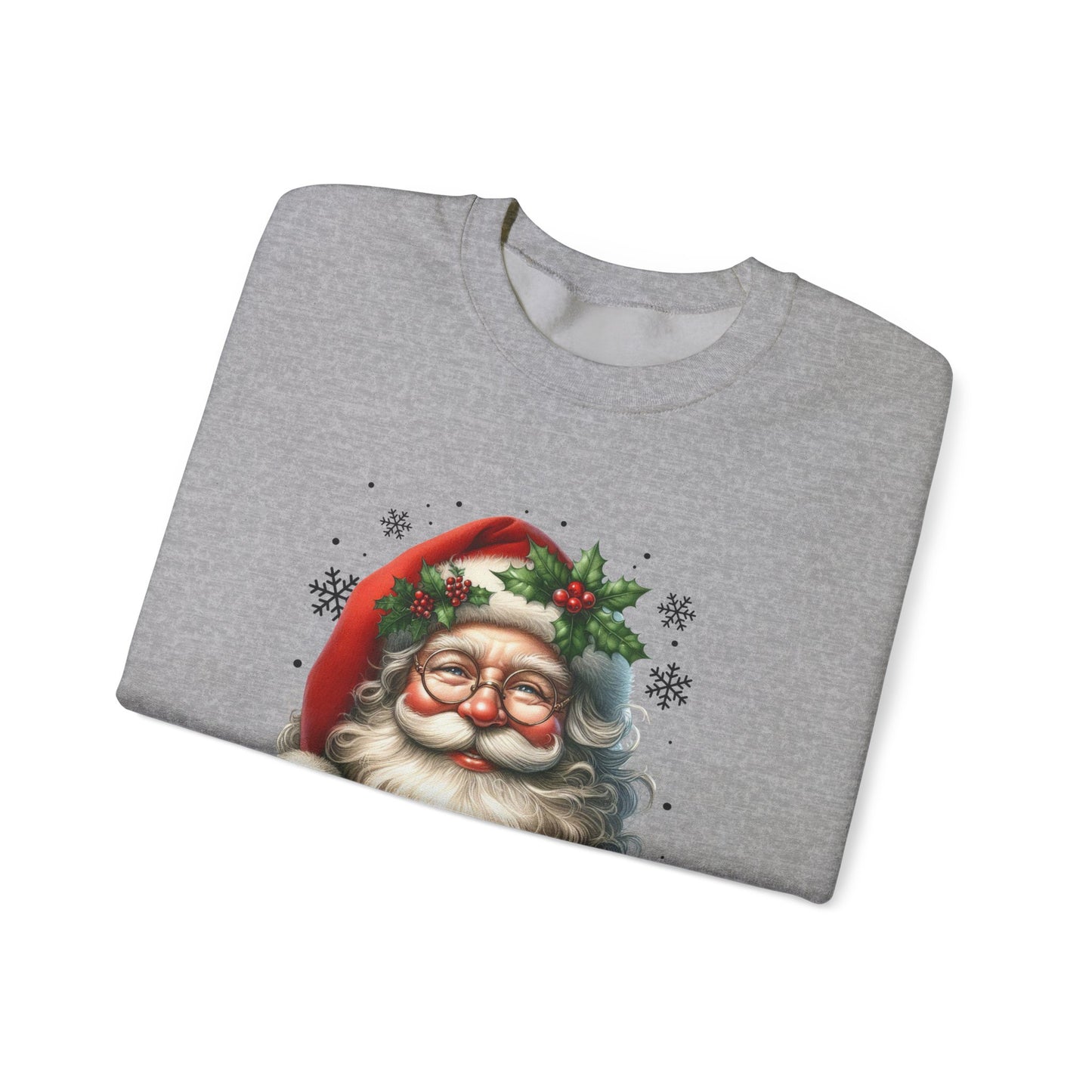 Santa Merry Christmas Unisex Crewneck Sweatshirt - Cozy Holiday Sweatshirt - Cotton Blend