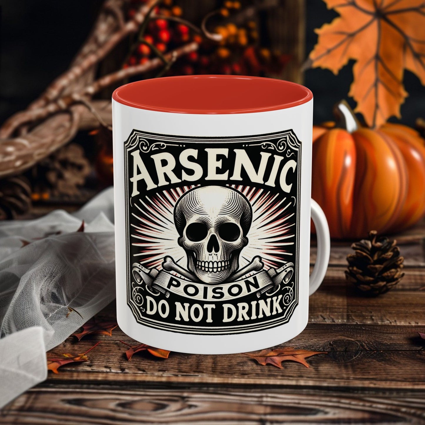 Arsenic Poison Accent Coffee Mug – Skull & Warning Design Ceramic Mug (11oz, 15oz)