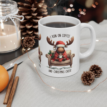 I Run on Coffee and Christmas Cheer Ceramic Mug - 11oz