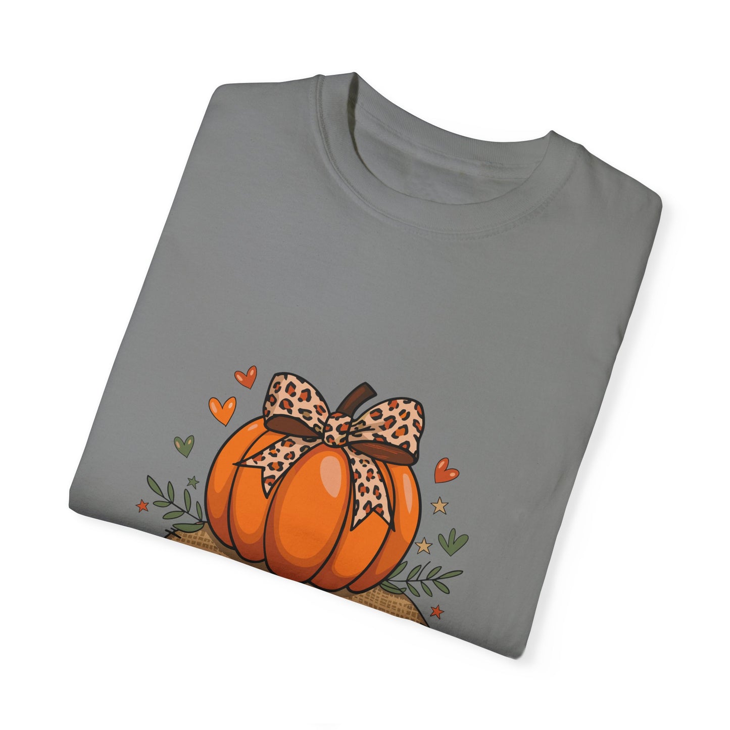 Pumpkin Season Unisex Garment-Dyed T-shirt – Leopard Print Pumpkin Fall Shirt