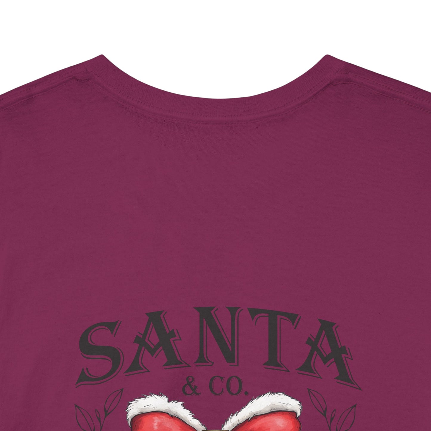 Merry Christmas Unisex Heavy Cotton Tee - Front & Back Holiday Print - 100% Cotton