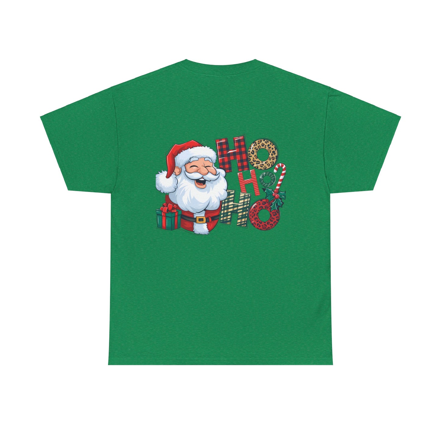 Merry Christmas Gnome and Santa Unisex Heavy Cotton Tee - Front & Back Print - 100% Cotton