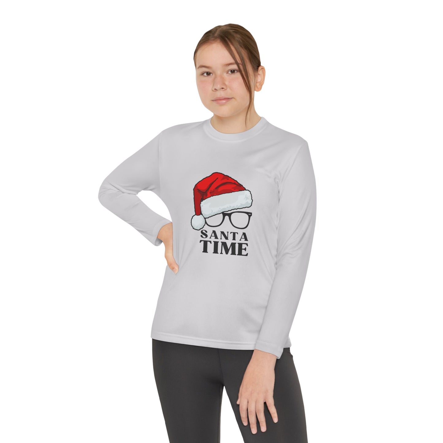 Santa Time Swag! Unleash Cool Vibes with our Youth Long Sleeve Tee!