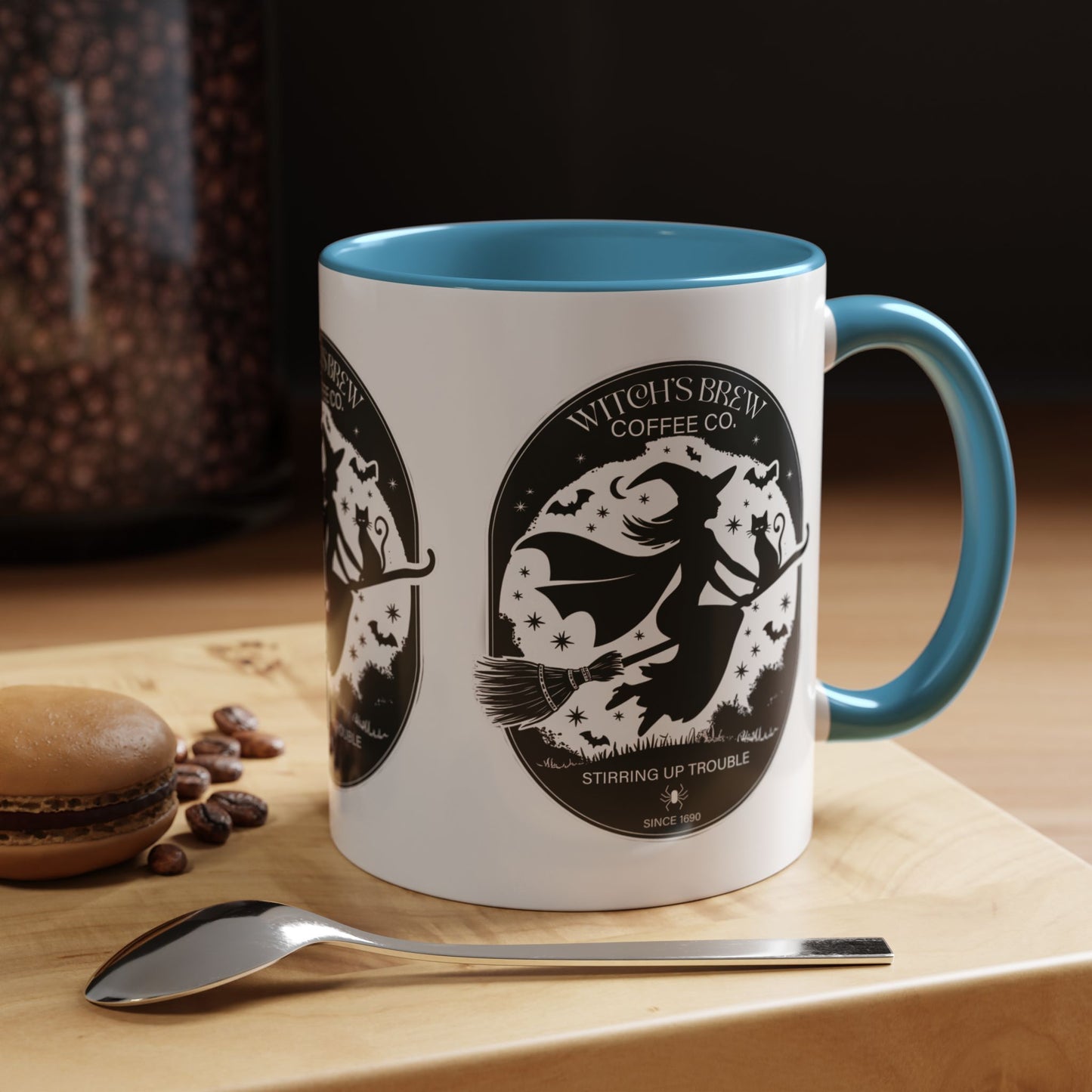 Witch's Brew Coffee Co. Accent Ceramic Mug - 11oz & 15oz - Stirring Up Trouble Design